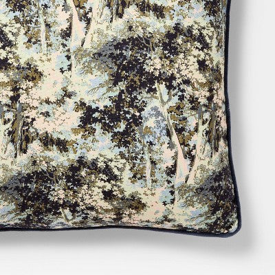 24"x24" Abstract Tree Printed Throw Pillow with Gusset Navy - Threshold designed with Studio McGee (LOCAL PICKUP ONLY)