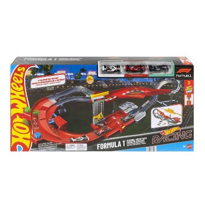 Hot Wheels Racing Formula 1 Downhill Circuit Race with 3 F1 Die-Cast Toy Cars in 1:64 Scale Toy Vehicle Tracks (LOCAL PICKUP ONLY)