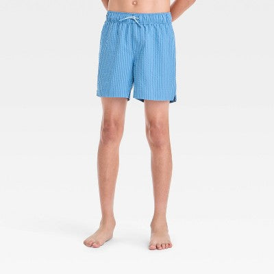 Boys' Striped Swim Shorts - art class Blue XS