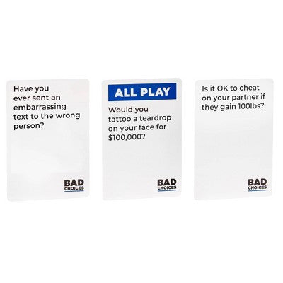 Bad Choices Board Game: Dyce Games Party Card, Creative Thinking, 3-10 Players