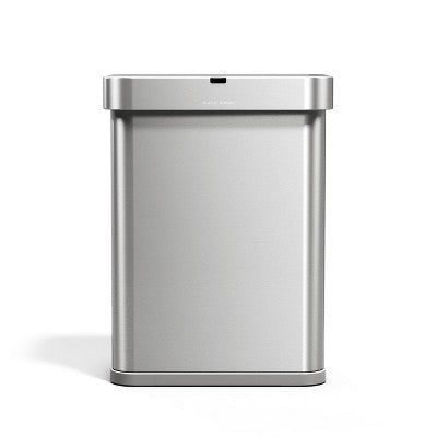 simplehuman 58L Rectangular Liner Rim Voice + Motion Sensor Kitchen Trash Can Stainless Steel: Touchless, Fingerprint-Resistant, Indoor Use (LOCAL PICKUP ONLY)
