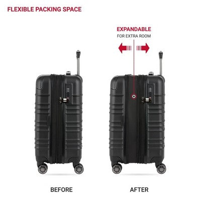 SWISSGEAR Cascade II Hardside Carry On Spinner Suitcase - Black: