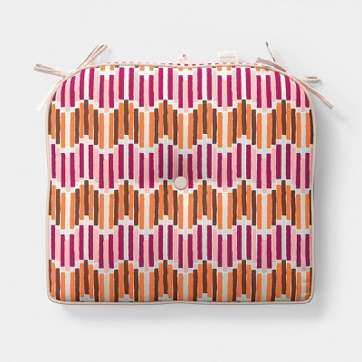 18"x20" Wavy Stripe Curved Seat Cushion Multi Warm - Threshold