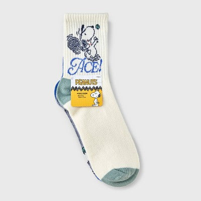 Women's Sporty Peanuts 3pk Mid Crew Socks - SIZE 4-10