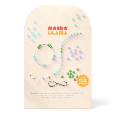 140+ Blue and Green Fashion Bead Kit - Mondo Llama