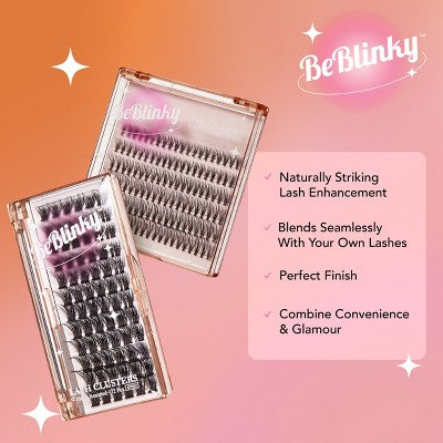 BeBlinky False Eyelash Clusters - Wide Band 03, Wispy, 9-16 mm - 72ct