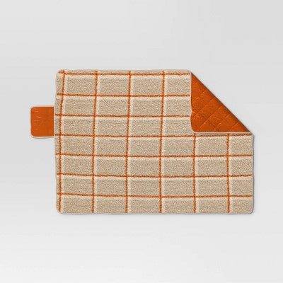 On the Go Collection Quilted Checkered Throw Blanket Orange - Room Essentials