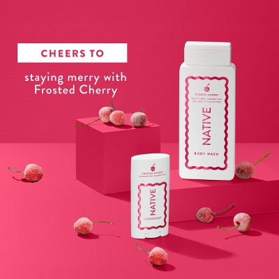 Native Holiday Limited Edition Aluminum-Free Mini Deodorant - Travel Size - Frosted Cherry - 0.35oz