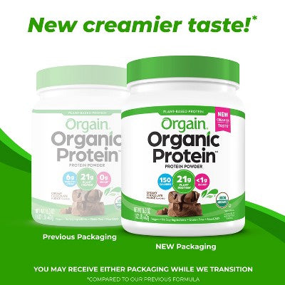 Orgain Organic Vegan Plant Based Protein Powder - Creamy Chocolate Fudge - 16.32oz