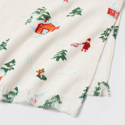 2pk Winter Scene Hand Towel White - Threshold