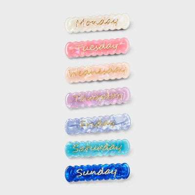 Days of the Week Hair Clips - 7ct - Cat & Jack