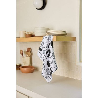Geometry Kitchen Tea Towel Brewed