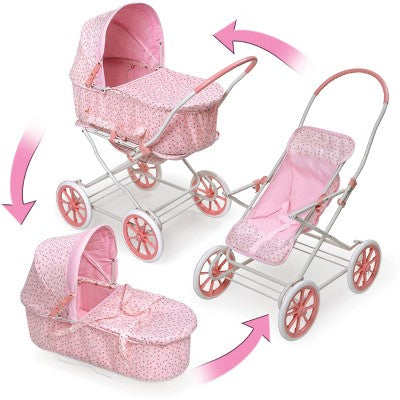 Badger Basket Rosebud 3-in-1 Doll Carrier/Stroller - Pink (LOCAL PICKUP ONLY)