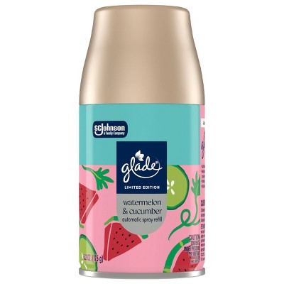 Glade Automatic Spring Scent Air Freshener Room Spray - Watermelon & Cucumber - 6.2oz: Paraben-Free, Disposable, Aerosol, Battery-Powered