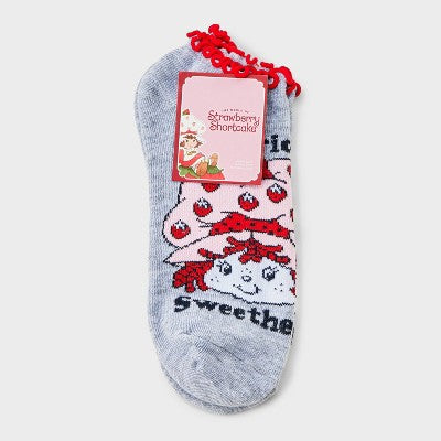 Women's Strawberry Shortcake Americana Low Cut Sock - Gray/Red 4-10