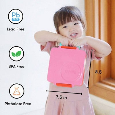 OMIE OmieBox Insulated Bento Lunch Box with Leakproof Thermos Food Jar 3 Compartments - Pink Berry