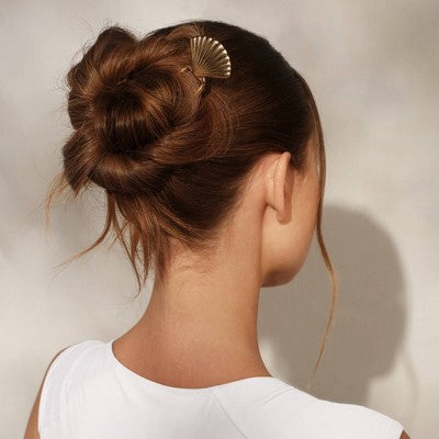 Kitsch Metal Clam Shell French Hair Pin - Gold: Hair Styling, All Hair Types, Zinc