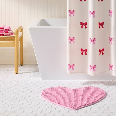 24" Valentine's Day Heart Shaped Bath Rug Pink - Room Essentials (LOCAL PICKUP ONLY)
