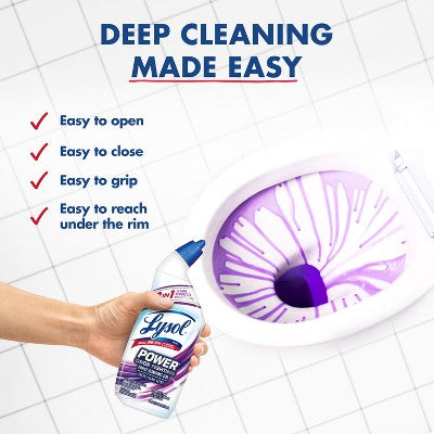 Lysol Clean Scent Power Plus Odor Fighting Liquid Toilet Bowl Cleaner - 48 fl oz: Aluminum-Free, Plastic Bottle