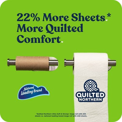 Quilted Northern Ultra Soft Strong Toilet Papers - 24 Mega Rolls: 255 Sheets Per Roll