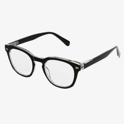 Women's Plastic Round Blue Light Filtering Glasses - Universal Thread Black: Clear Lens, Recycled Frame