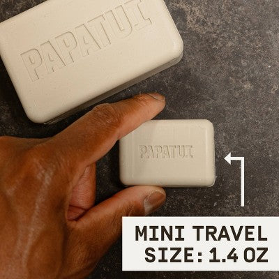 Papatui Men's Exfoliating and Hydrating Sulfate-Free Mango Butter, Avocado Oil and Ceramides Mini Bar Soap - Vanilla Shea - 1.4oz