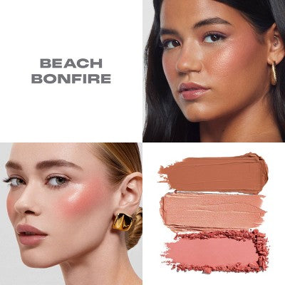 Morphe Cheek Thrills Multi-Finish Face Trio - Beach Bonfire - 10.8g: No Fragrance, Talcum-Free, Buildable Coverage