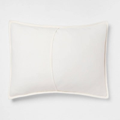 King Luxe Diamond Stitch Velvet Quilt Sham Ivory - Threshold: OEKO-TEX Certified, Polyester, Machine Washable