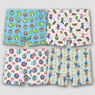 Boys' Super Mario 4pk Cotton Stretch Boxer Briefs - 4