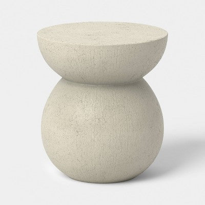 Modern Ceramic Round Patio End Table Cream - Threshold (LOCAL PICKUP ONLY)