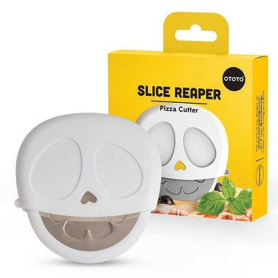 Ototo Holiday Gift Stainless Steel Slice Reaper Skull Pizza Cutter