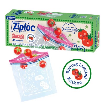 Ziploc Spring Tomato Print Food Storage Gallon Bag - 38ct: Seal Lock, Multipurpose, Snacks