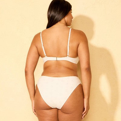 Women's Eyelet Bikini Bottom - Shade & Shore Cream M