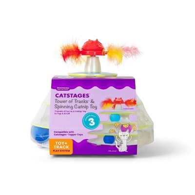 Catstages Tower of Tracks and Spinning Catnip Cat Interactive Toy: 9-Inch Height, 0.75 lb Weight