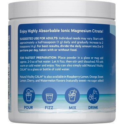 Natural Calm Vitality Original Calm Vegan Dietary Supplement Powder - 8oz