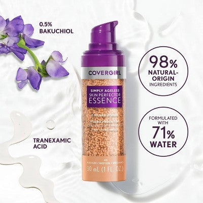 COVERGIRL Simply Ageless Skin Perfector Essence Vegan Foundation - 40 Medium - 1 fl oz
