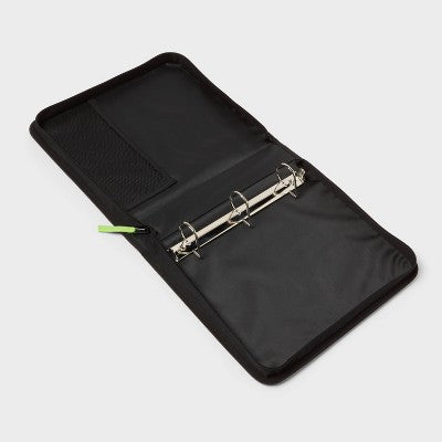 2" Fashion Zipper Binder Game Black - up&up