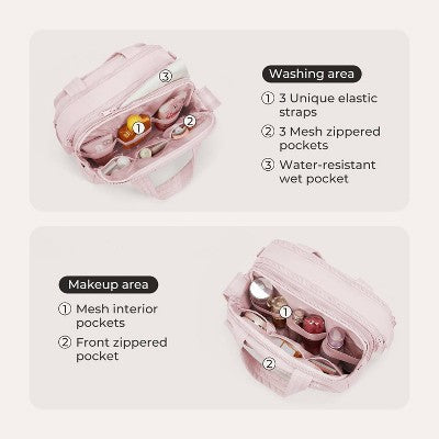 Bagsmart Crush Hanging Toiletry Bag - Pink