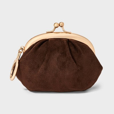 Mini Kiss Lock Pouch Bag Charm - A New Day Chocolate Brown