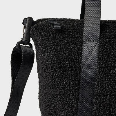 Faux Shearling Mini Tote Bag - All in Motion Black