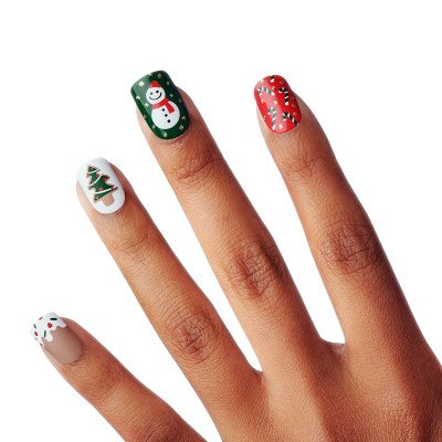 Kiss Nails Voguish Fantasy Fake Nails - Snow Pops - 33ct
