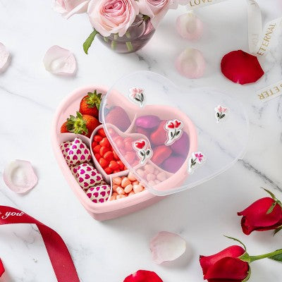 Cook With Color Flowers Icons Personal Sized Snack Box Food Storage Container Pink