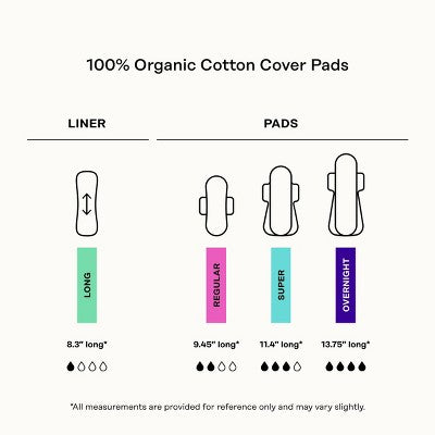 Honey Pot 100% Organic Cotton Cover Calming Herbal Infusion Long Liners - 30 ct