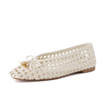 Womens CUSHIONAIRE Witty Hand Woven Ballet Flats  IVORY 9.5