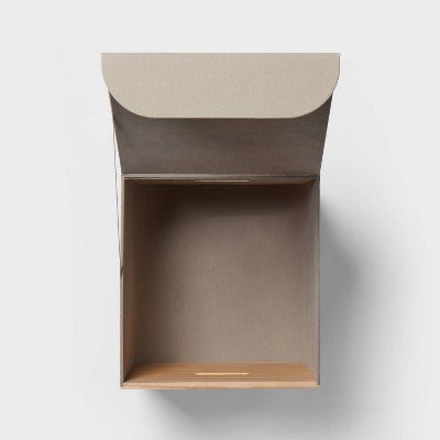 Medium Natural Wood Kids' Storage with Lid Gray - Pillowfort