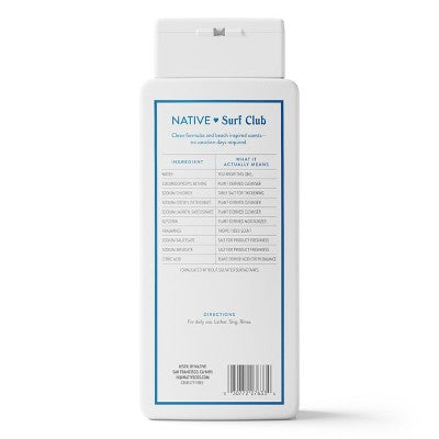 Native Limited Edition Surf Club Body Wash - Tropical Tides - 18 fl oz: Moisturizing, Hydrating, Nourishing, Dye-Free