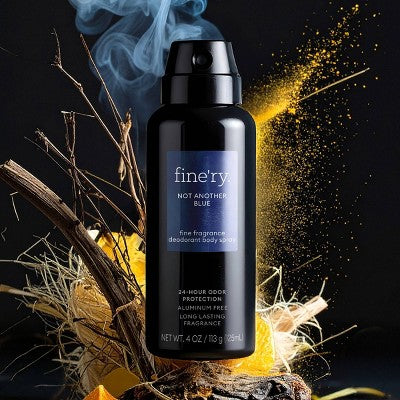 fine'ry. Men's Deodorant Spray - Not Another Blue - 4oz: Under Arm, Fresh Scent