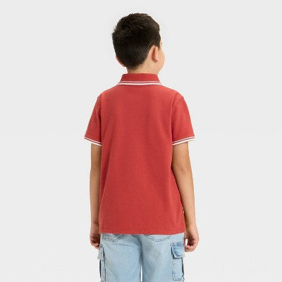 Boys' Short Sleeve Tipping T-Shirt Cat & Jack Brick Red/White XS