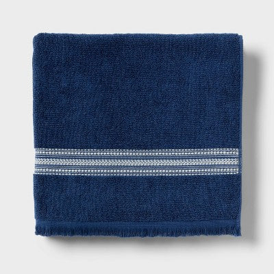 Americana Striped Bath Towel Blue - Threshold