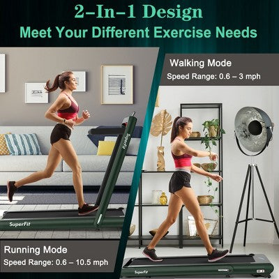 SuperFit 4.75HP 2 In 1 Folding Home Treadmill with Remote APP Control (LOCAL PICKUP ONLY)